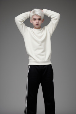 Uruguayan teenager boy with  white hair