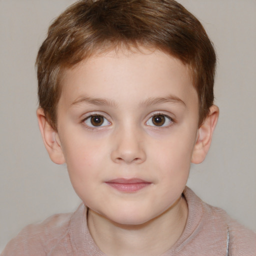 Neutral white child male with short  brown hair and brown eyes