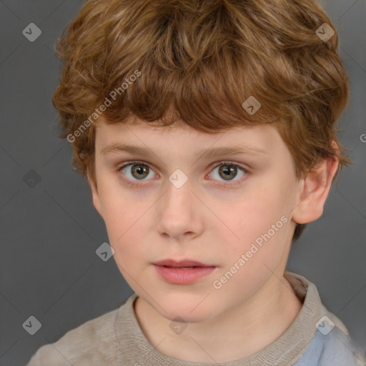 Neutral white child male with short  brown hair and brown eyes