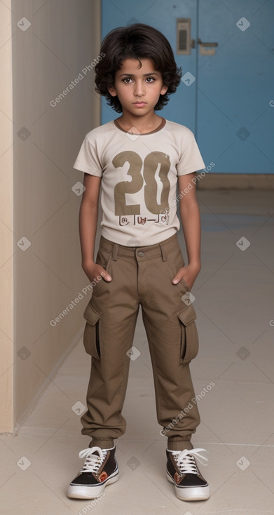 Libyan child boy with  brown hair