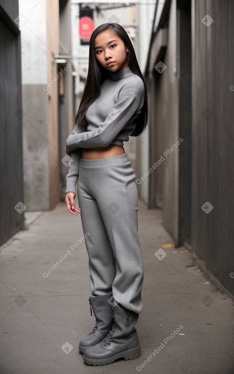 Filipino teenager girl with  gray hair