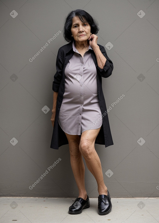 Peruvian elderly female with  black hair