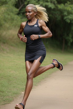 Kenyan middle-aged female with  blonde hair