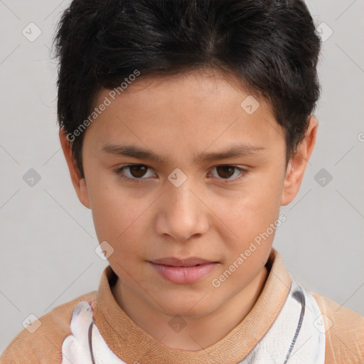 Neutral white young-adult female with short  brown hair and brown eyes