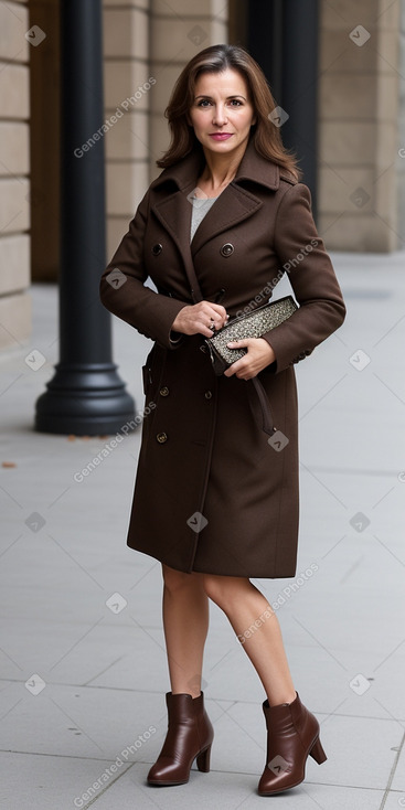 Albanian middle-aged female with  brown hair