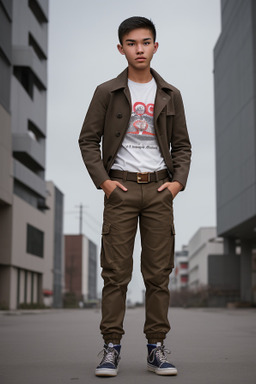 Vietnamese teenager male with  brown hair