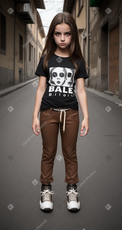 Italian child female with  brown hair