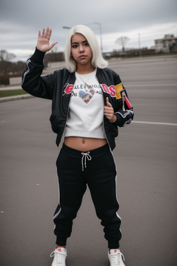 Venezuelan teenager girl with  white hair