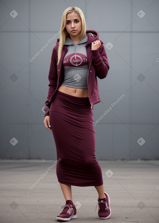 Tunisian young adult female with  blonde hair