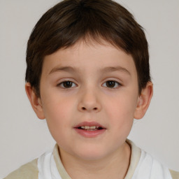 Neutral white child male with short  brown hair and brown eyes