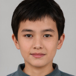 Neutral white child male with short  brown hair and brown eyes