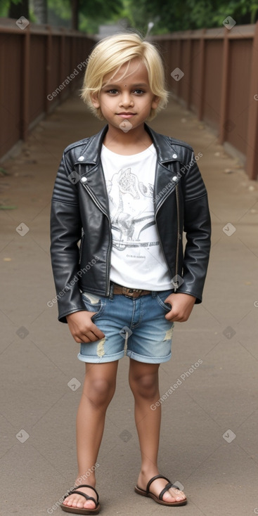 Indian child boy with  blonde hair