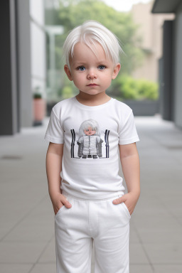 Polish infant boy with  white hair