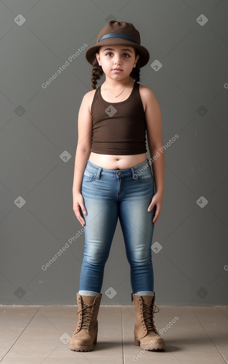 Algerian child girl with  brown hair