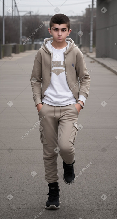 Armenian teenager boy with  white hair