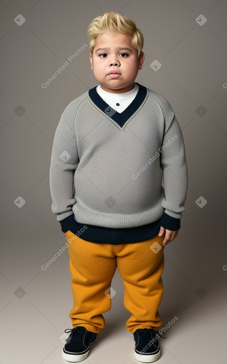 Hispanic child boy with  blonde hair