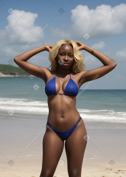 Nigerian adult female with  blonde hair