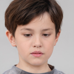 Neutral white child male with short  brown hair and brown eyes