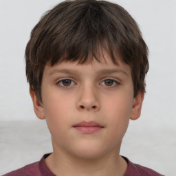 Neutral white child male with short  brown hair and brown eyes