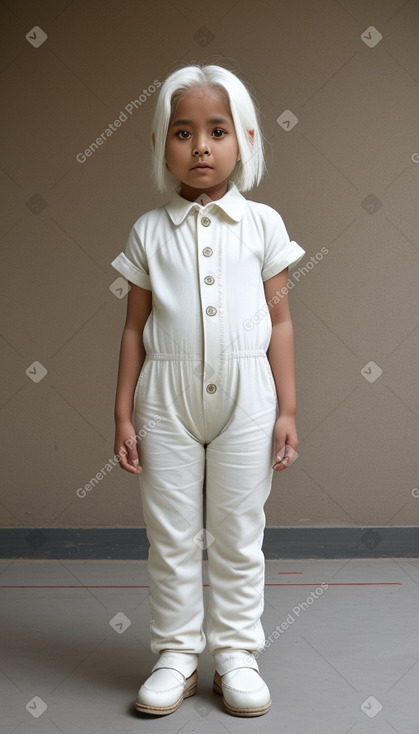 Nepalese child female with  white hair