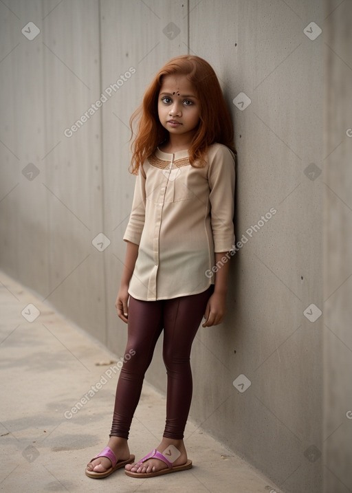 Indian child female with  ginger hair