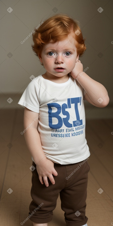 Uruguayan infant boy with  ginger hair