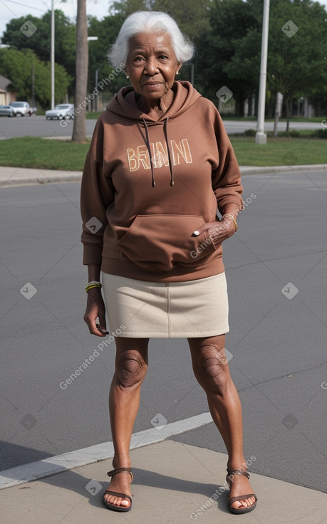 African elderly female with  brown hair