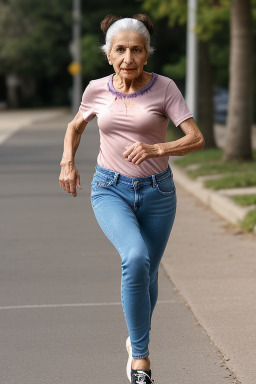 Lebanese elderly female with  brown hair