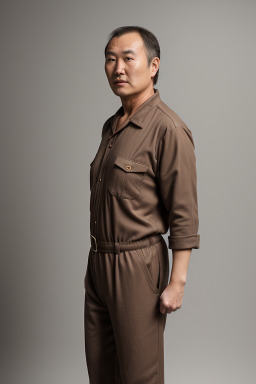 Mongolian middle-aged male with  brown hair