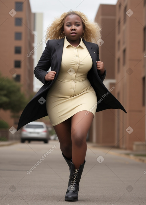 African teenager girl with  blonde hair