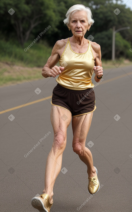 South african elderly female with  brown hair