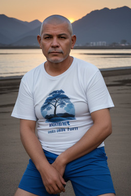 Bolivian middle-aged male with  white hair