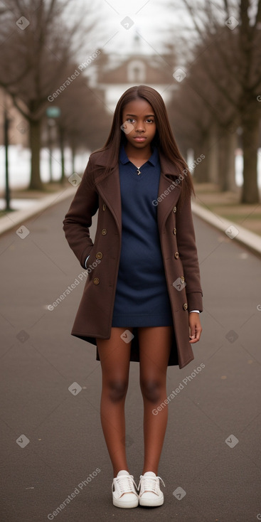 Teenager female with  brown hair