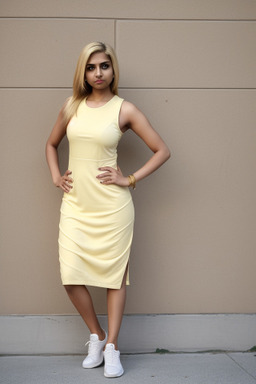 Indian adult female with  blonde hair