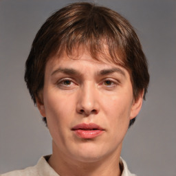 Neutral white adult male with short  brown hair and brown eyes