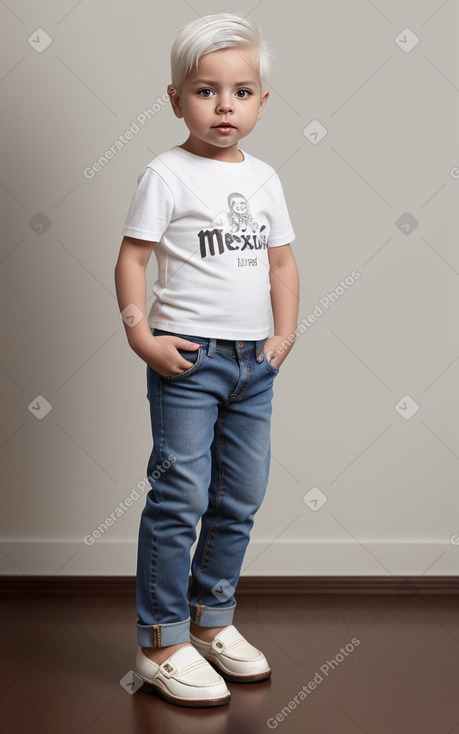 Mexican infant boy with  white hair