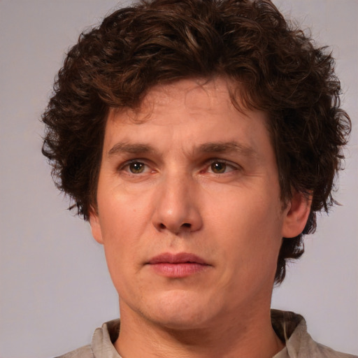 Neutral white adult male with medium  brown hair and brown eyes