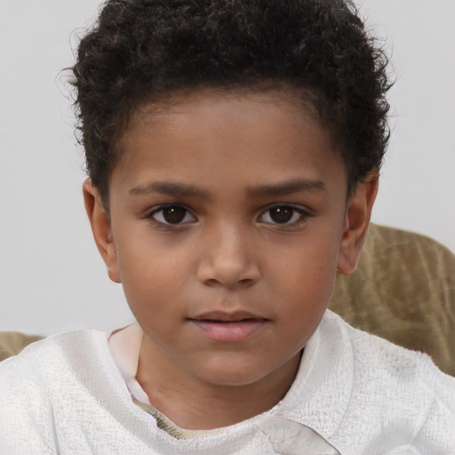 Neutral white child female with short  brown hair and brown eyes