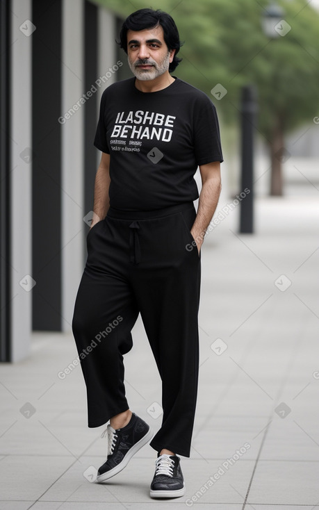 Iranian middle-aged male with  black hair