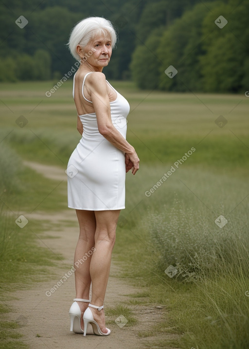 Latvian elderly female with  white hair