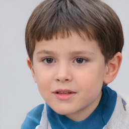 Neutral white child male with short  brown hair and brown eyes