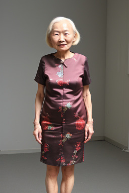 Chinese elderly female with  blonde hair