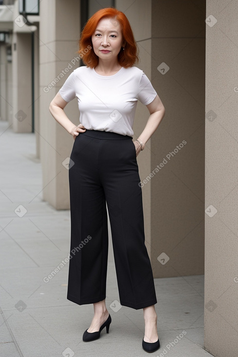 Chinese middle-aged female with  ginger hair