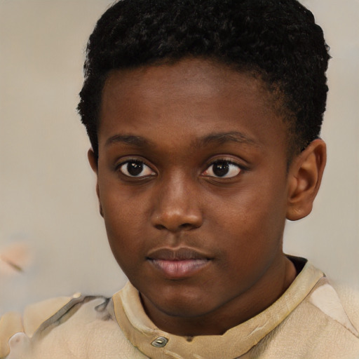 Neutral black child male with short  brown hair and brown eyes