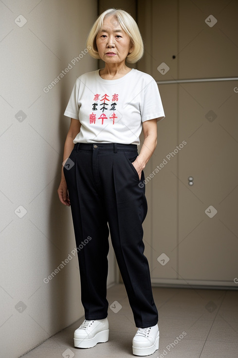 Japanese elderly female with  blonde hair