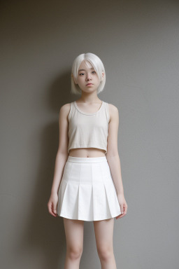 Japanese teenager girl with  white hair