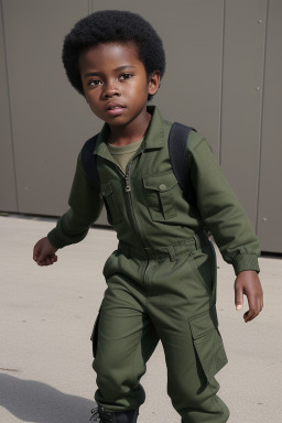 African american child male with  black hair