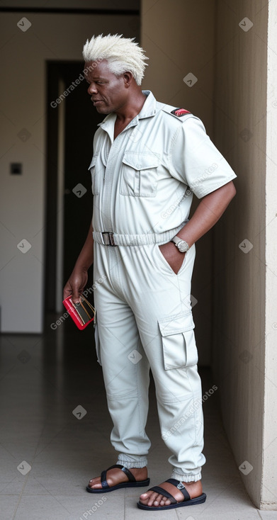 Zimbabwean middle-aged male with  white hair