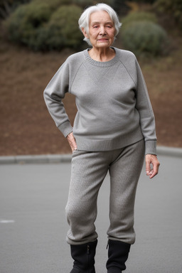 New zealand elderly female with  gray hair