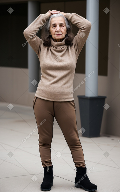 Israeli elderly female with  brown hair